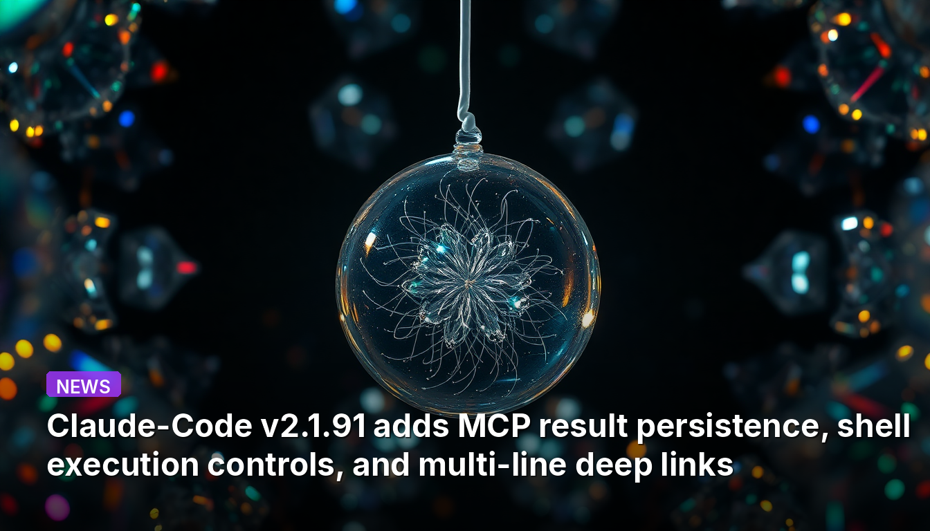 Claude-Code v2.1.91 adiciona persistência de resultados MCP, controles de execução de shell e deep links multilinha