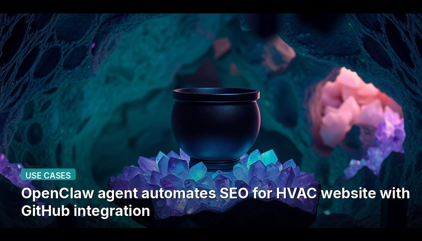 L'agent OpenClaw automatise le SEO pour le site web HVAC avec intégration GitHub.