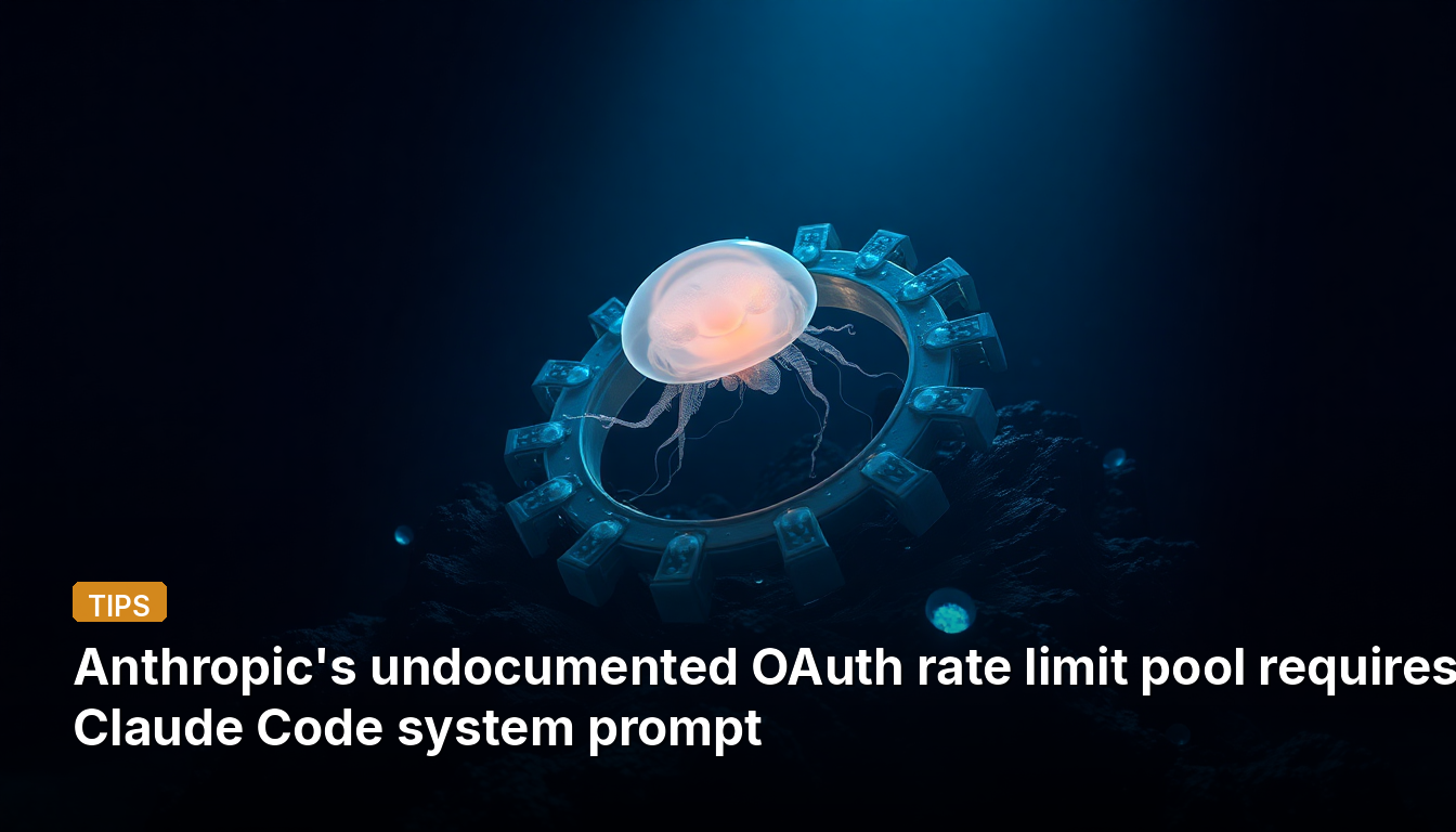 O limite de taxa não documentado do pool OAuth da Anthropic requer o prompt do sistema Claude Code