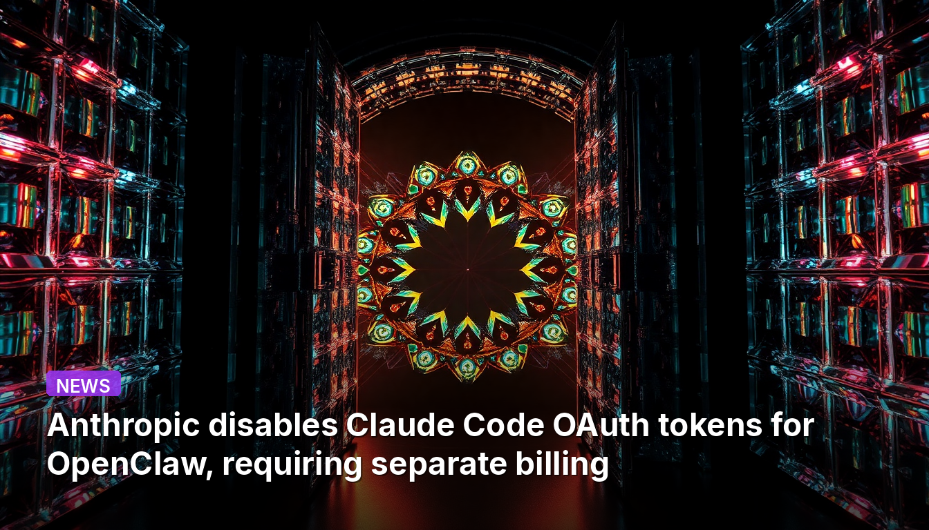 Anthropic, OpenClaw의 Claude Code OAuth 토큰을 비활성화하며 별도의 결제를 요구합니다