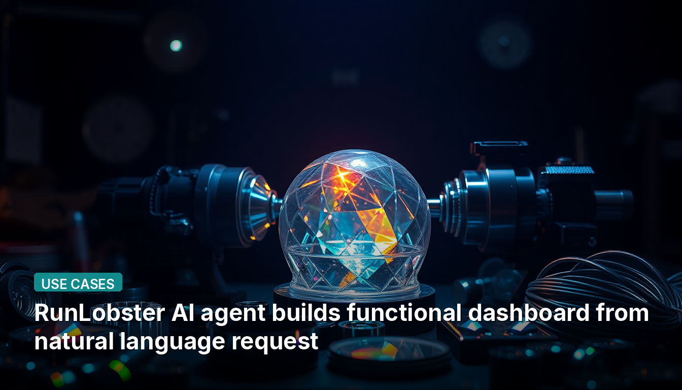 RunLobster AI agent builds functional dashboard from natural language request