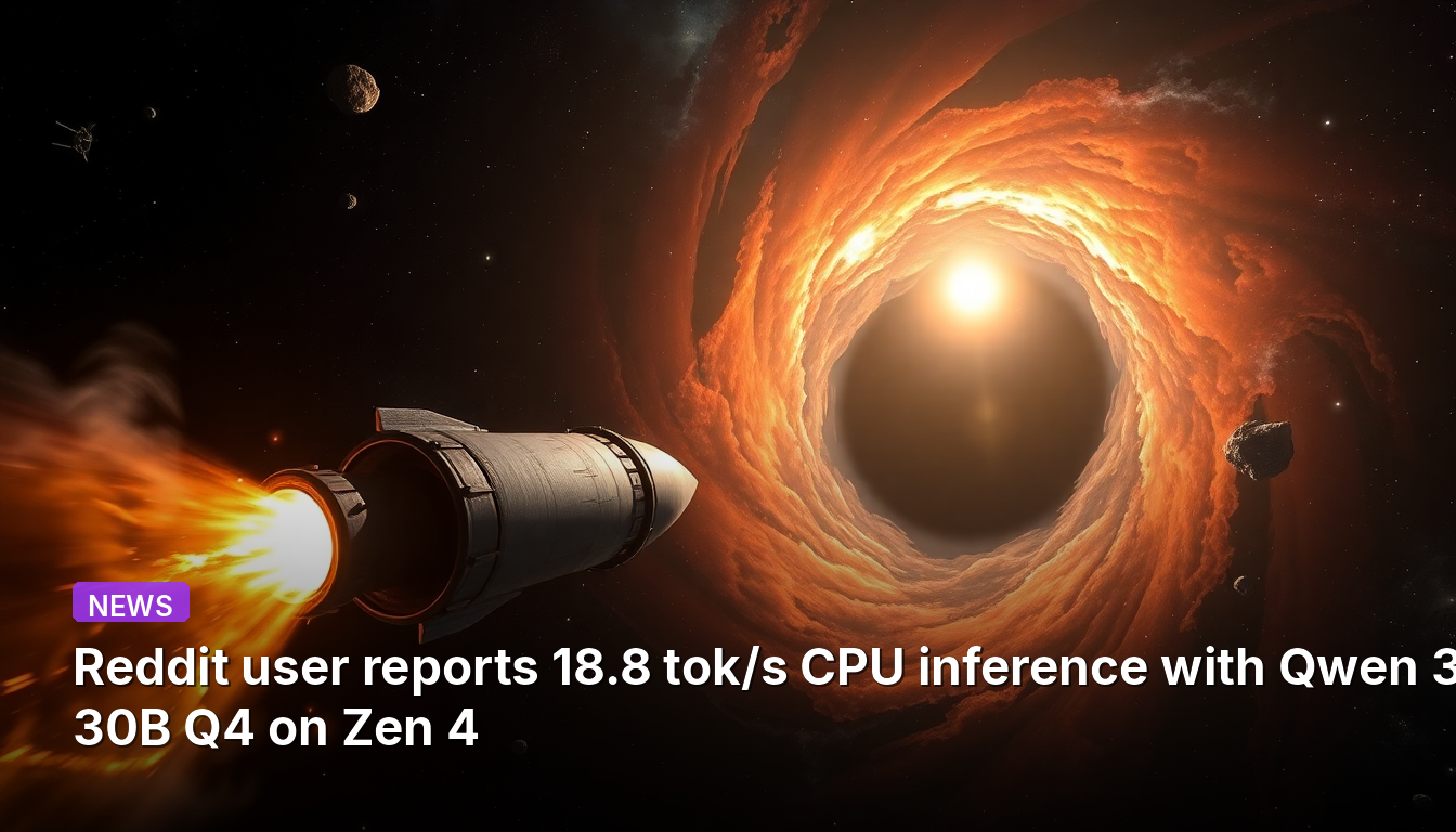 레딧 사용자가 젠 4에서 Qwen 3 30B Q4로 CPU 추론 시 18.8 tok/s를 보고합니다