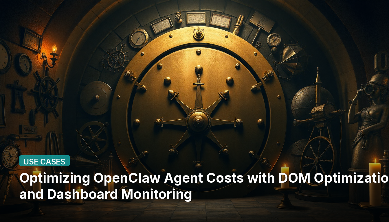 Оптимизация затрат агентов OpenClaw с помощью оптимизации DOM и мониторинга на панели инструментов