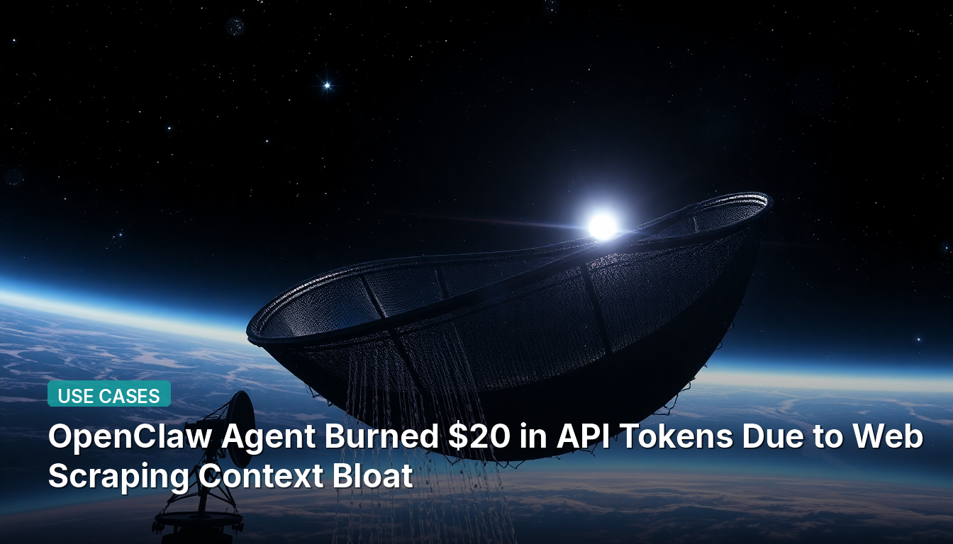 Agent OpenClaw a Brûlé 20 $ en Jetons d'API à Cause d'un Contexte de Web Scraping Trop Chargé