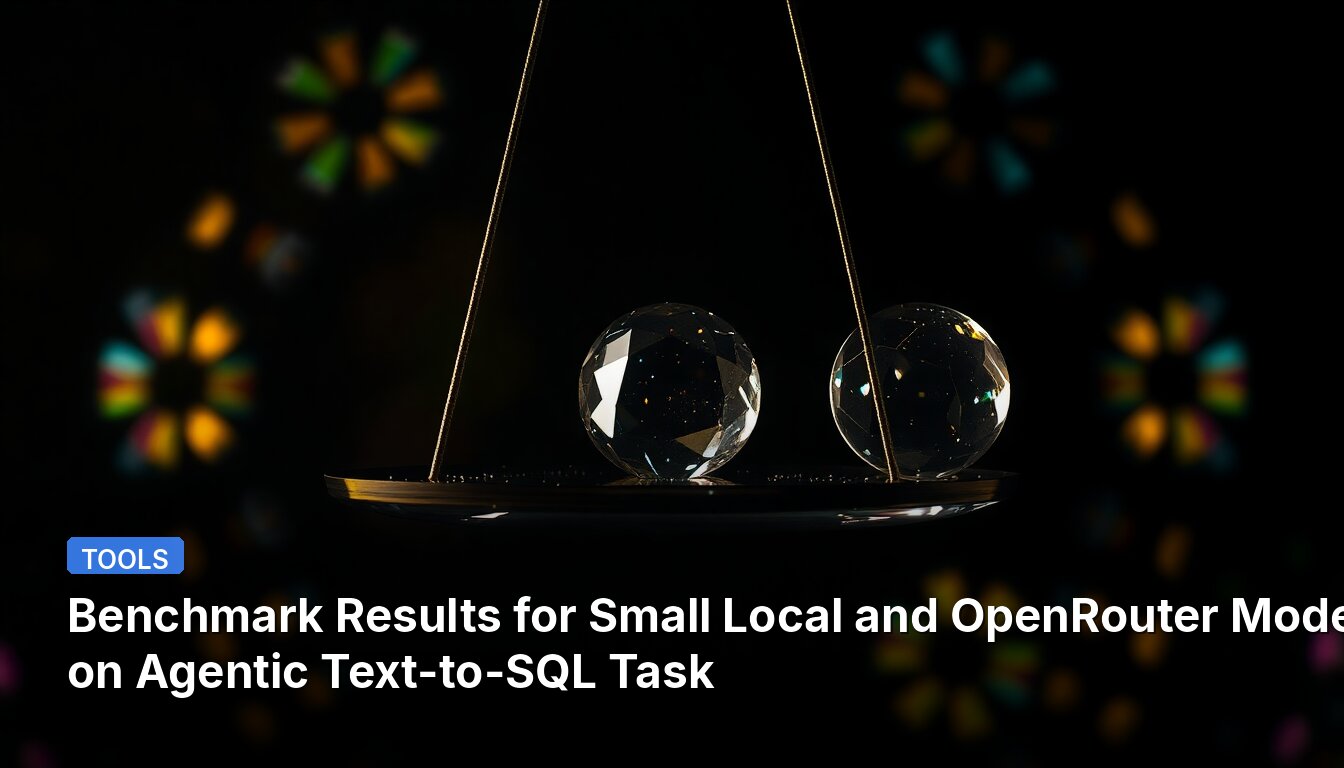 Benchmark-Ergebnisse für kleine lokale und OpenRouter-Modelle bei agentischer Text-to-SQL-Aufgabe