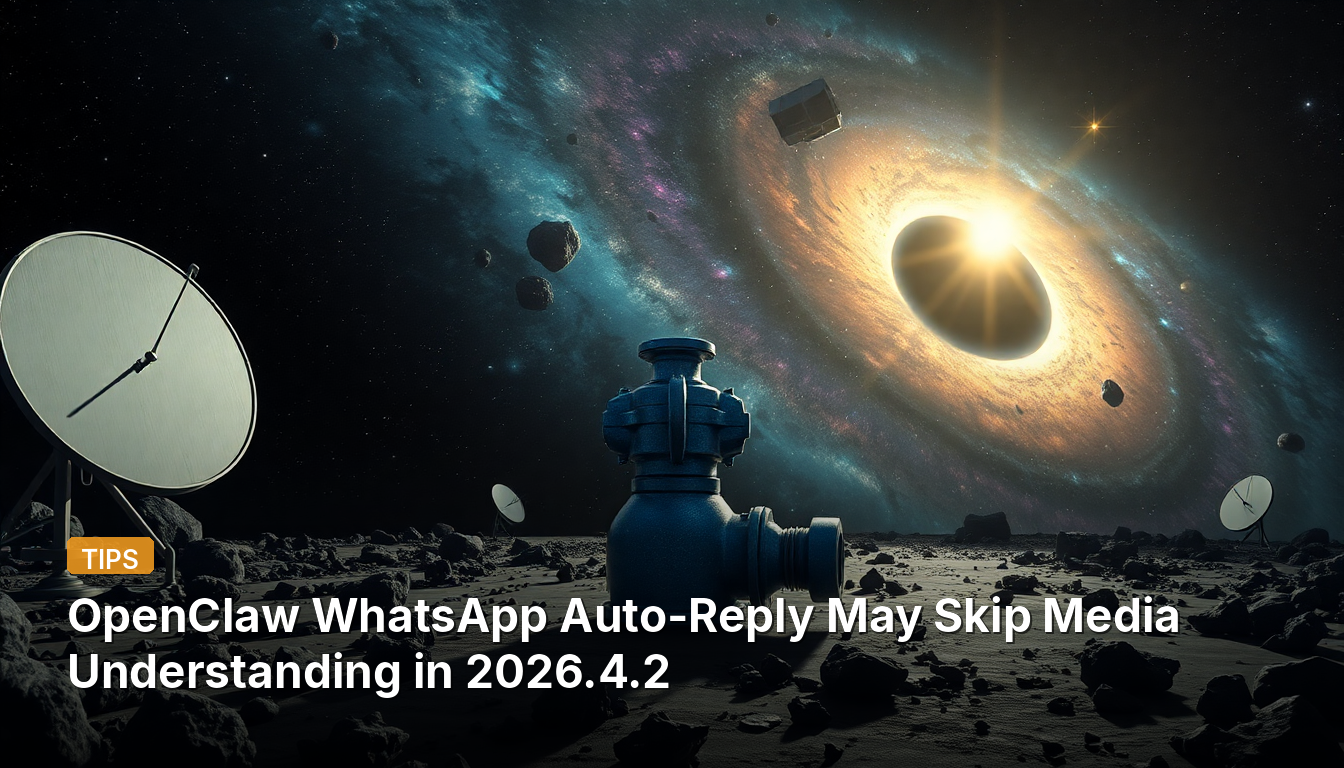 OpenClaw WhatsApp自動返信は、2026.4.2でメディア理解をスキップする可能性があります。