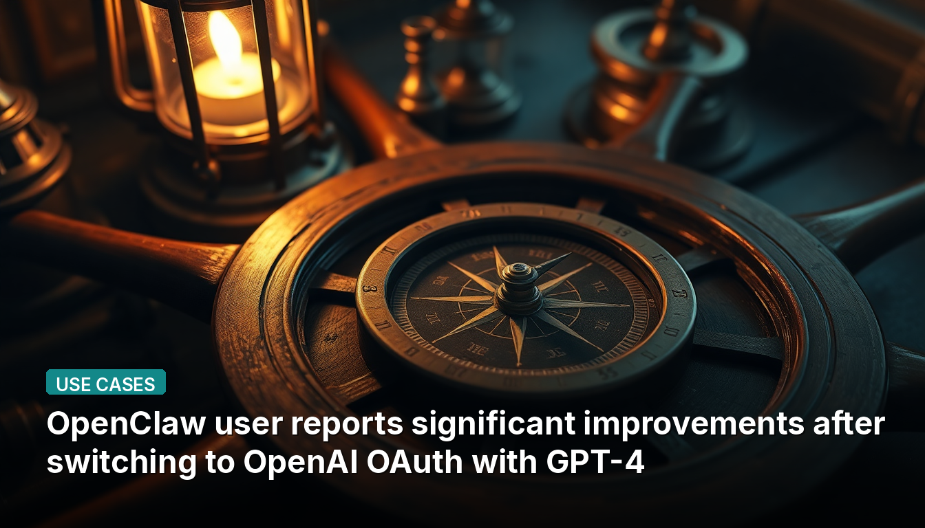 Les utilisateurs d'OpenClaw signalent des améliorations significatives après être passés à l'authentification OAuth d'OpenAI avec GPT-4.