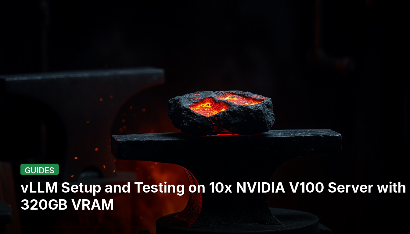 vLLM 설정 및 320GB VRAM을 갖춘 10x NVIDIA V100 서버에서의 테스트