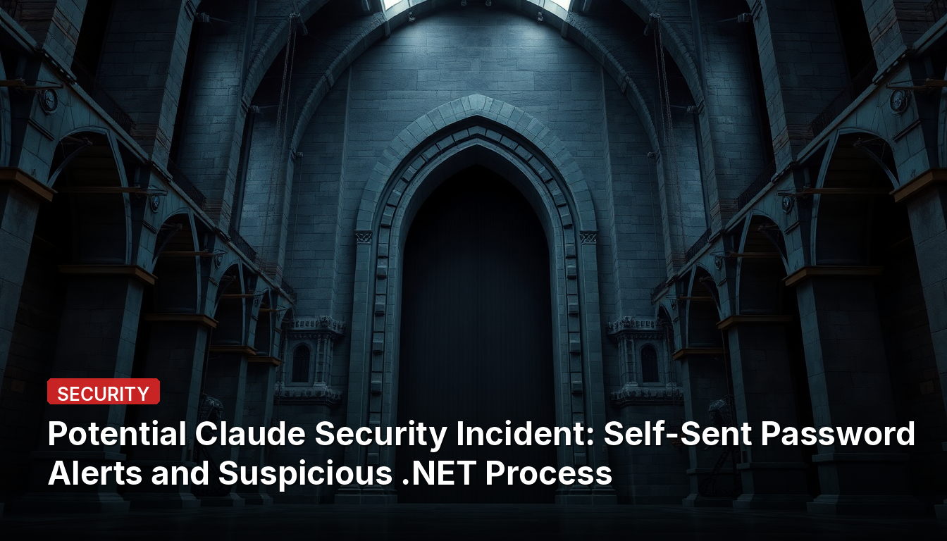 潜在的なClaudeセキュリティインシデント:自己送信パスワードアラートと不審な.NETプロセス