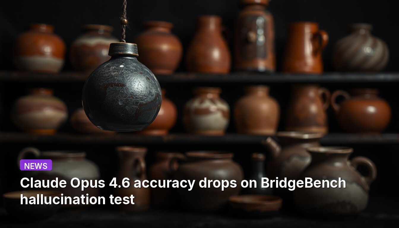 Claude Opus 4.6 accuracy drops on BridgeBench hallucination test