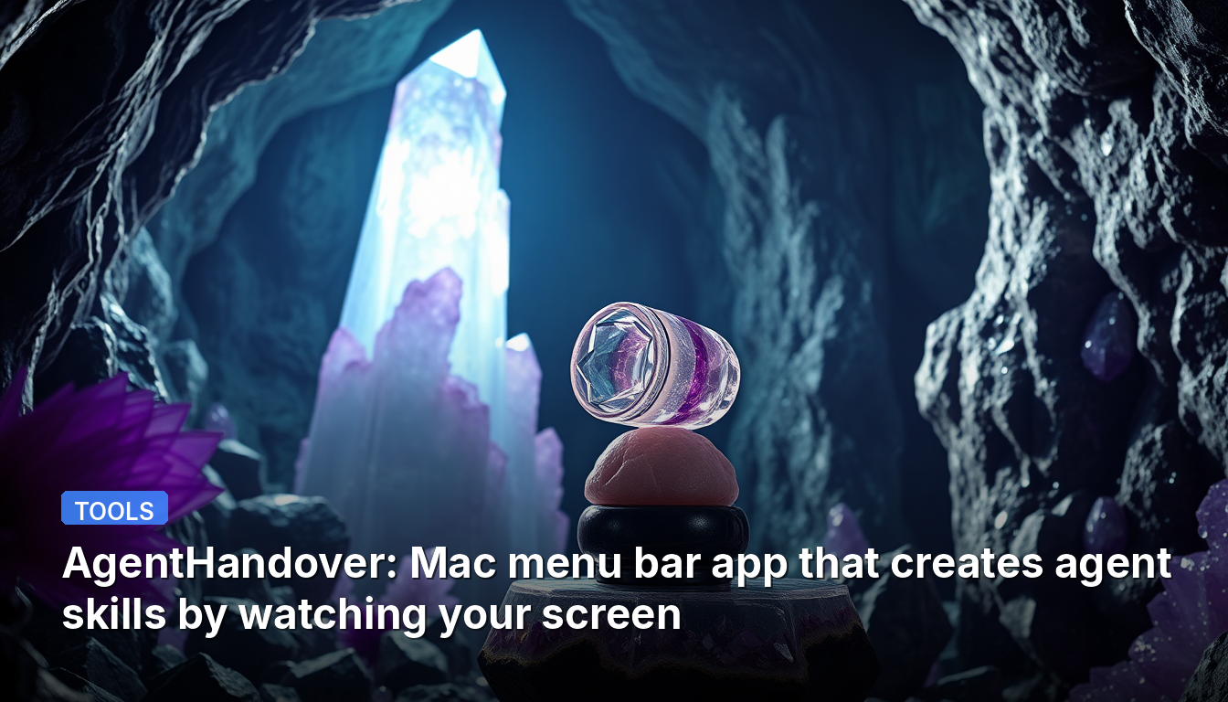 AgentHandover : application de barre de menus Mac qui crée des compétences d'agent en observant votre écran