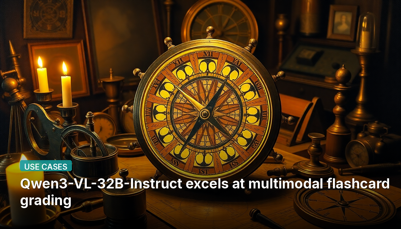 Qwen3-VL-32B-Instruct excelle dans l'évaluation multimodale de flashcards.