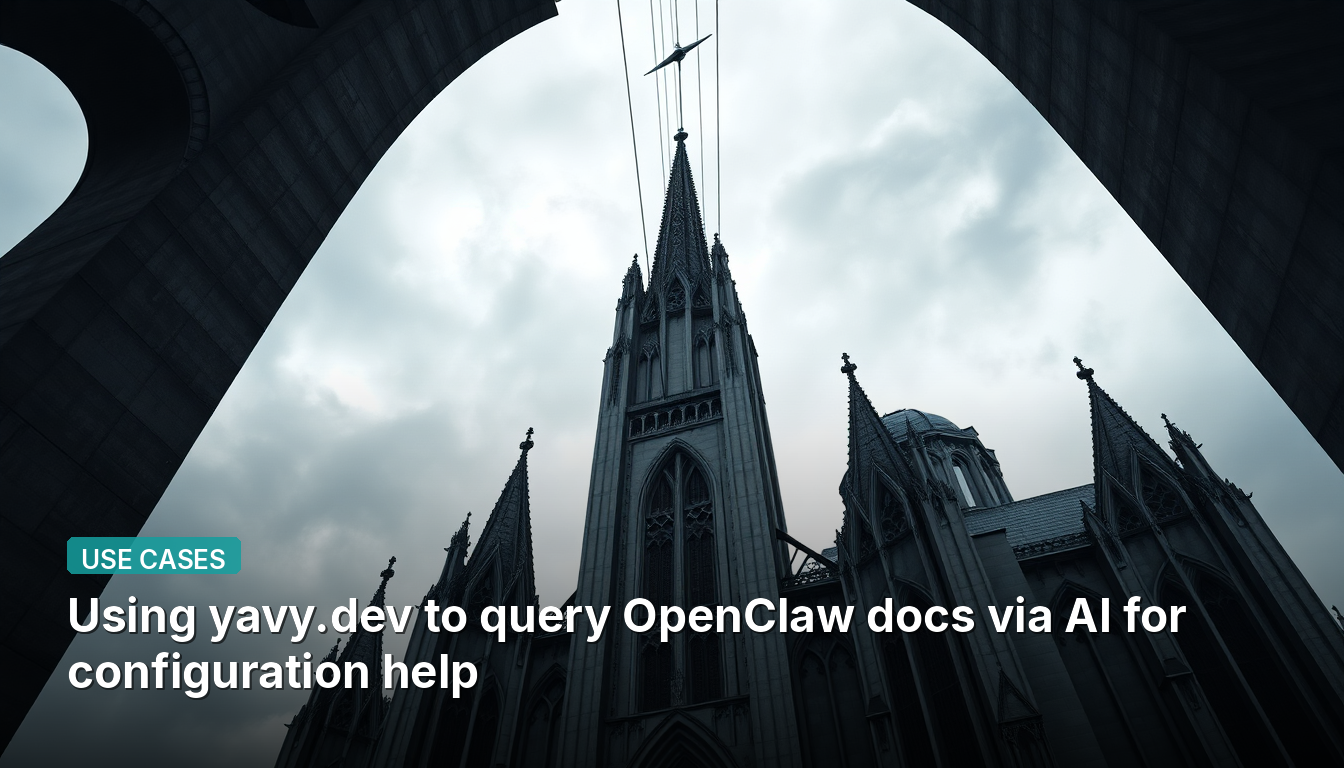Usando yavy.dev para consultar a documentação do OpenClaw via IA para ajuda na configuração