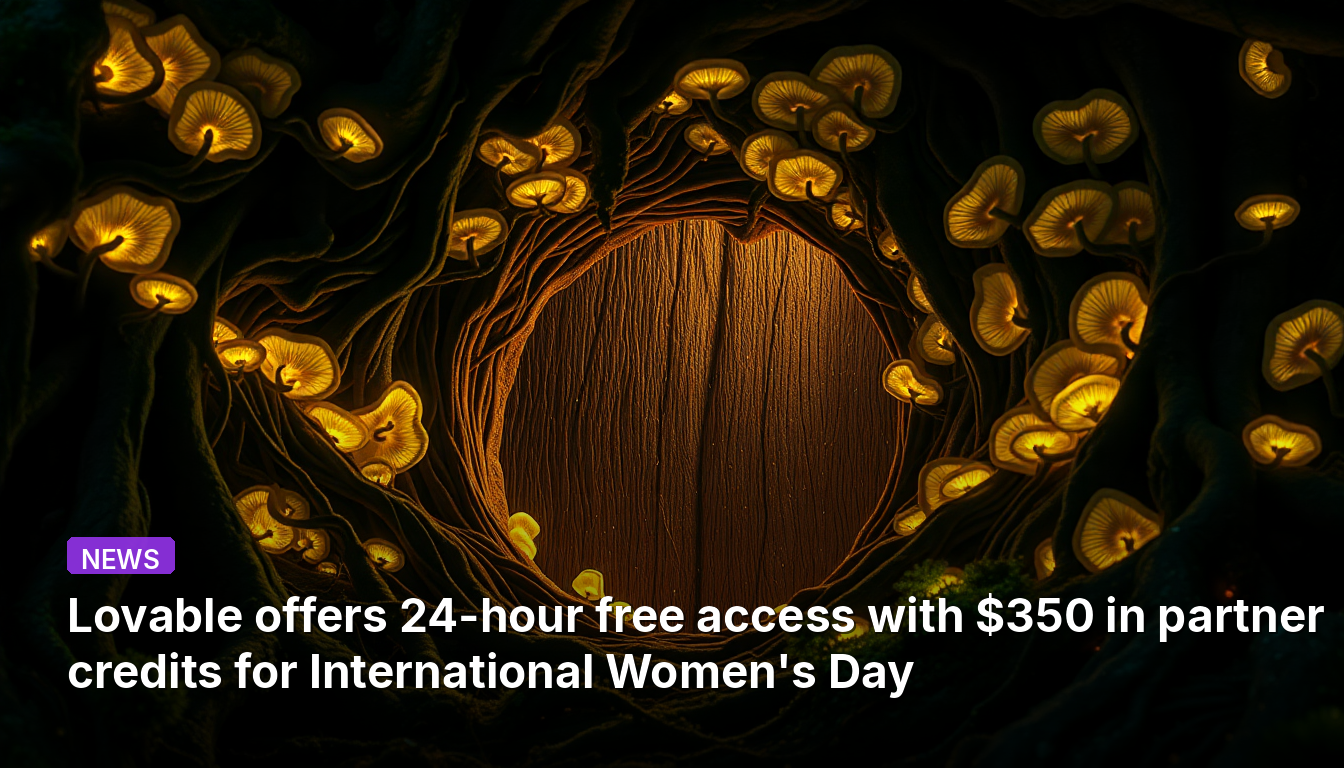 A Lovable oferece acesso gratuito por 24 horas com US$ 350 em créditos de parceiros para o Dia Internacional da Mulher.