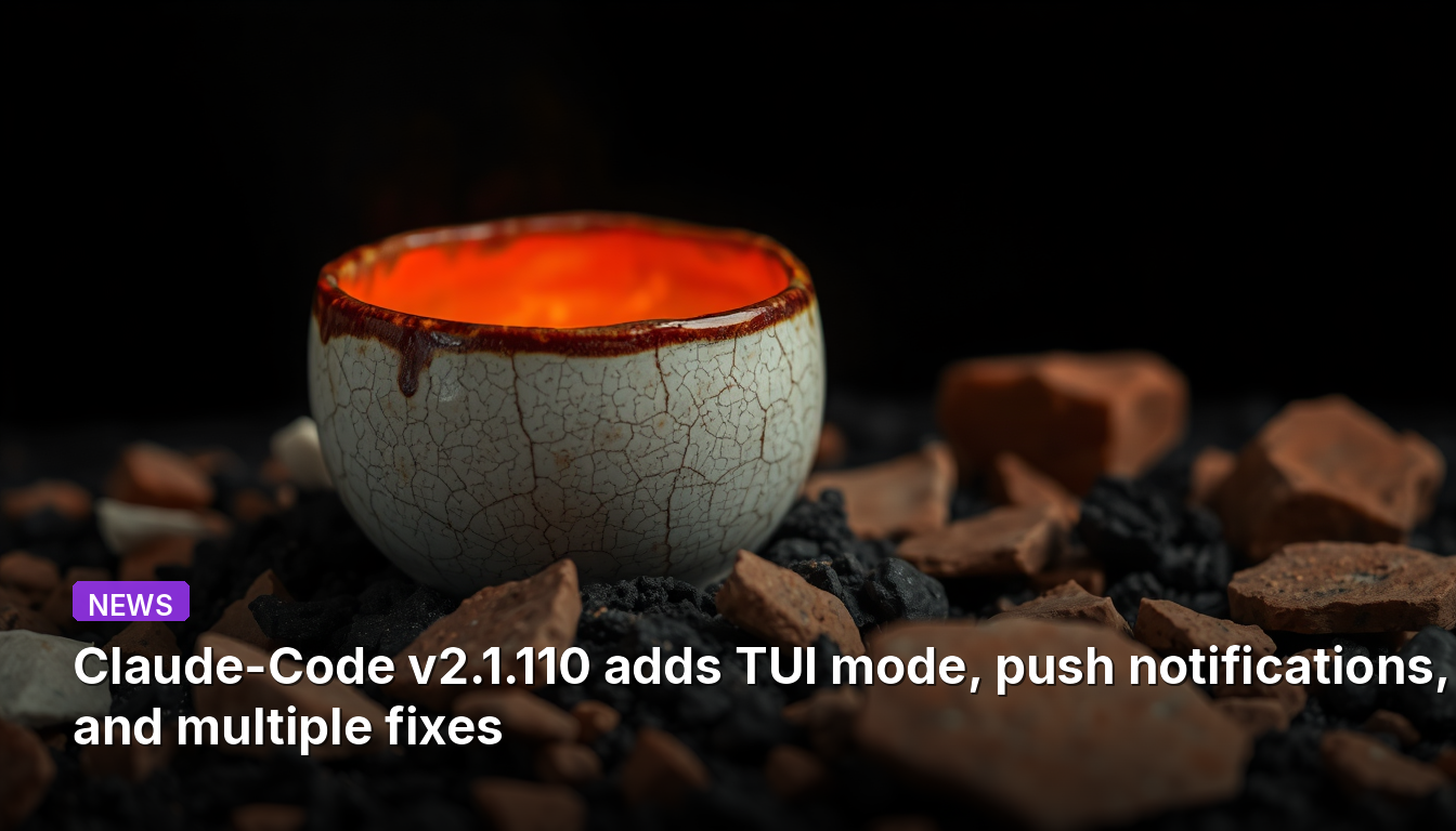 Claude-Code v2.1.110は、TUIモード、プッシュ通知、および複数の修正を追加しました。