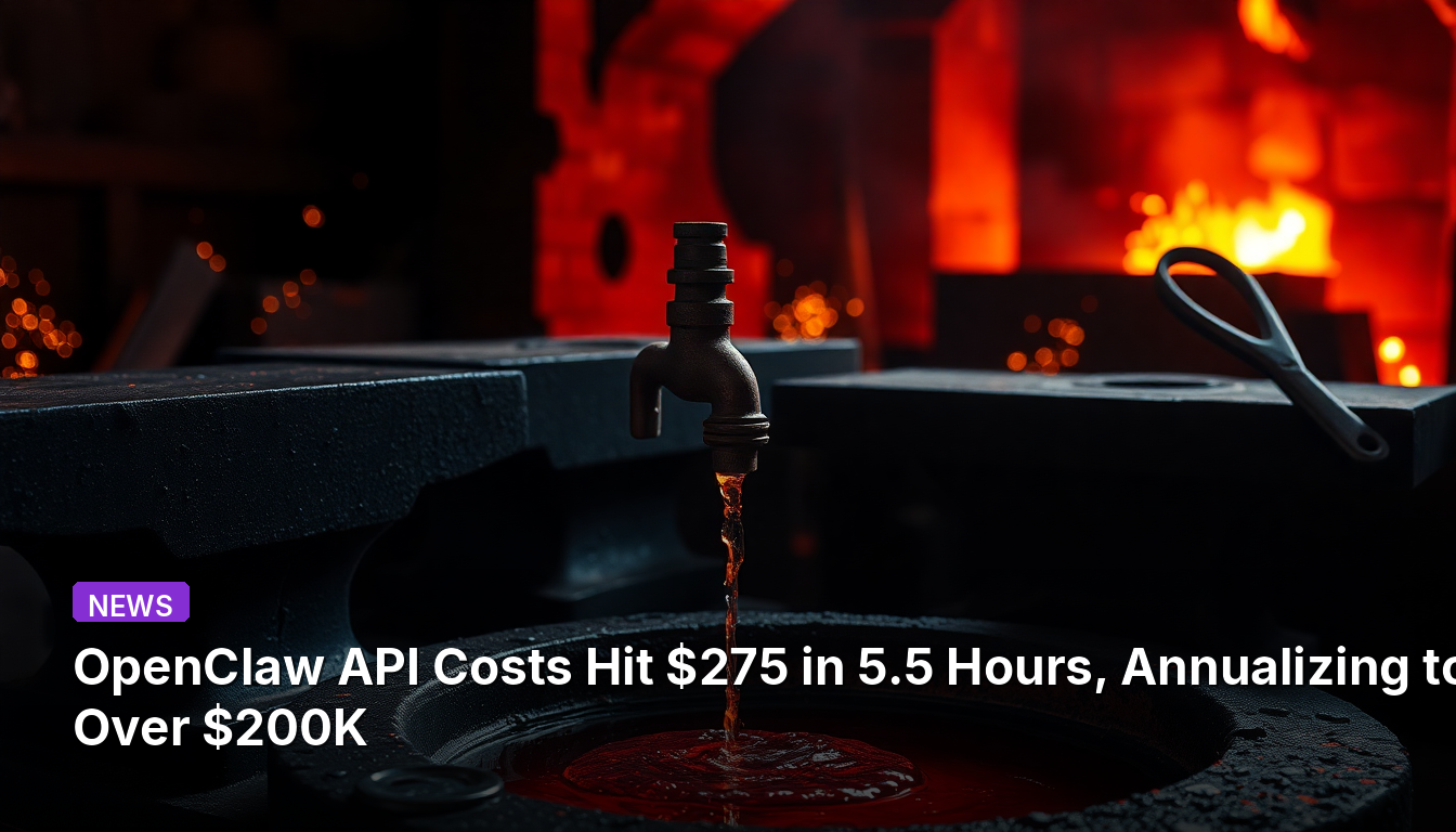 Les coûts de l'API OpenClaw atteignent 275 $ en 5,5 heures, soit une projection annuelle de plus de 200 000 $