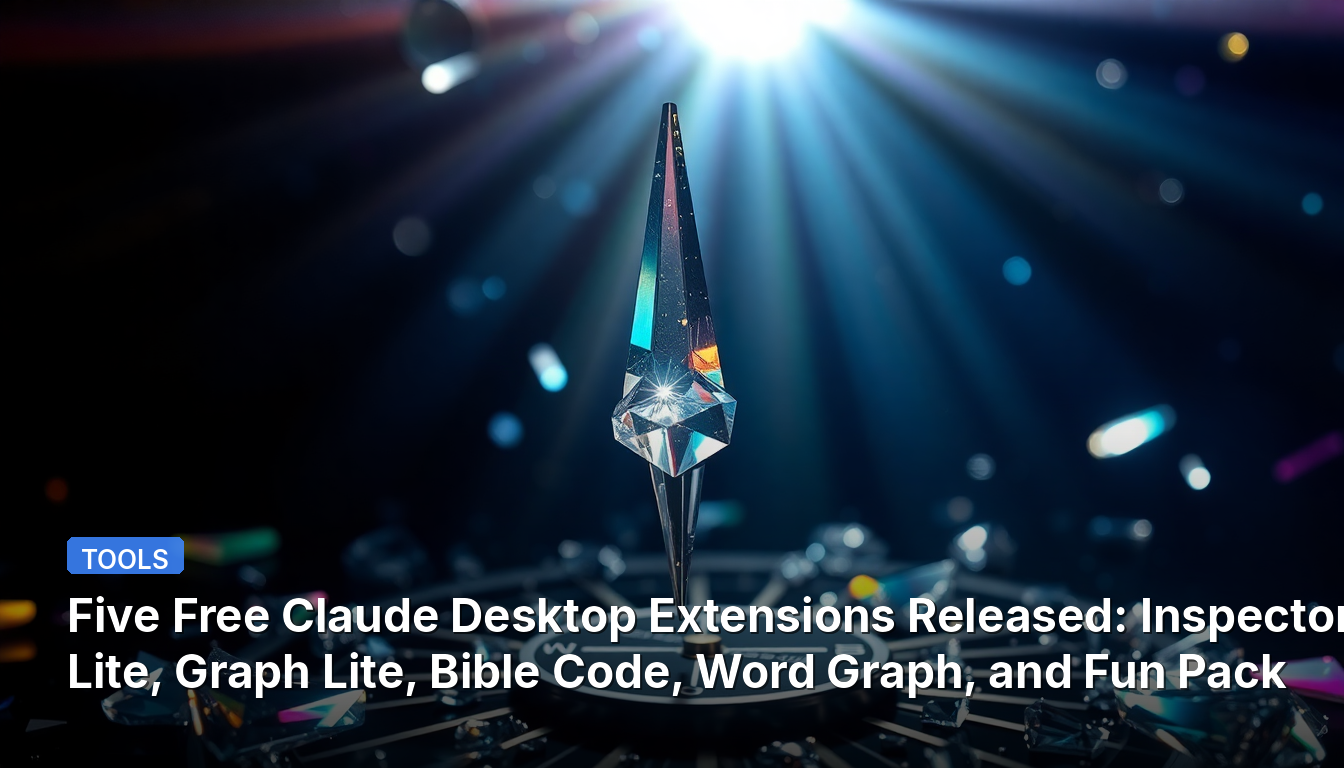 5つの無料Claudeデスクトップ拡張機能がリリースされました:Inspector Lite、Graph Lite、Bible Code、Word Graph、そしてFun Packです。