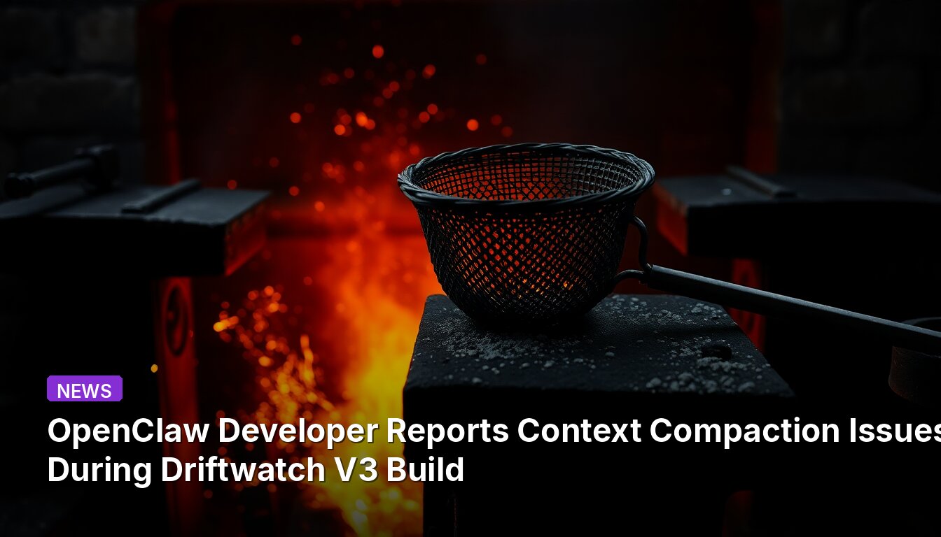 OpenClaw開発者、Driftwatch V3ビルド中にコンテキスト圧縮の問題を報告
