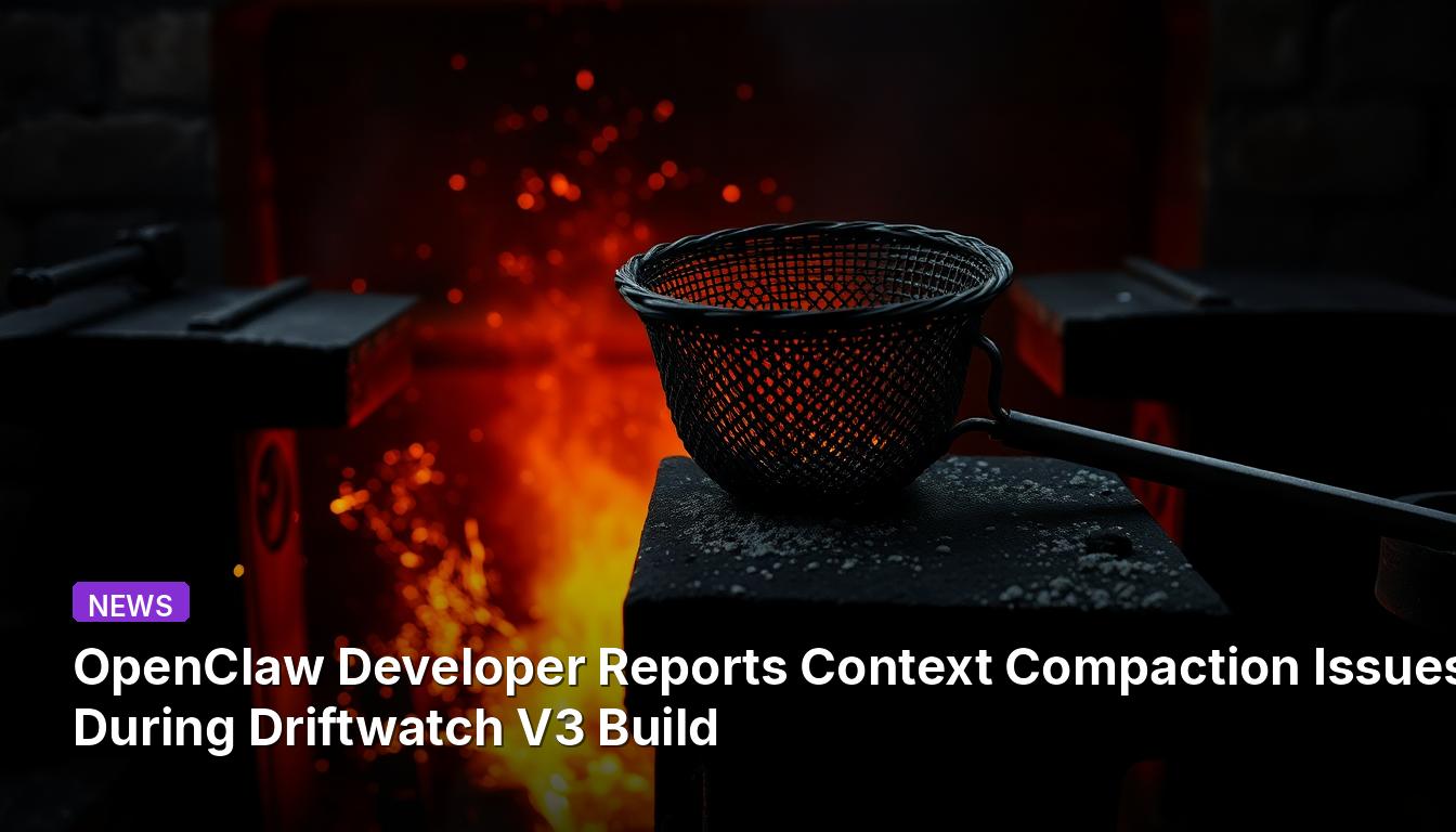 Relatórios do Desenvolvedor do OpenClaw Apontam Problemas de Compactação de Contexto Durante a Compilação do Driftwatch V3