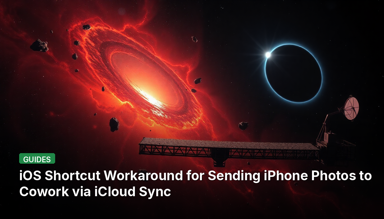 Contournement par Raccourci iOS pour envoyer des photos iPhone à Cowork via la synchronisation iCloud