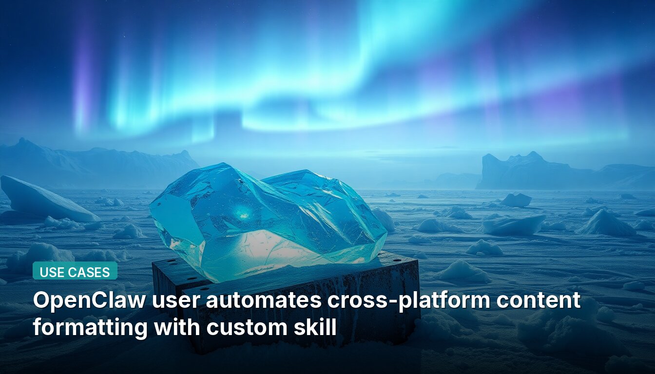 El usuario de OpenClaw automatiza el formato de contenido multiplataforma con habilidad personalizada.