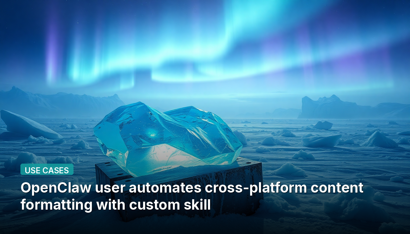 OpenClaw user automates cross-platform content formatting with custom skill