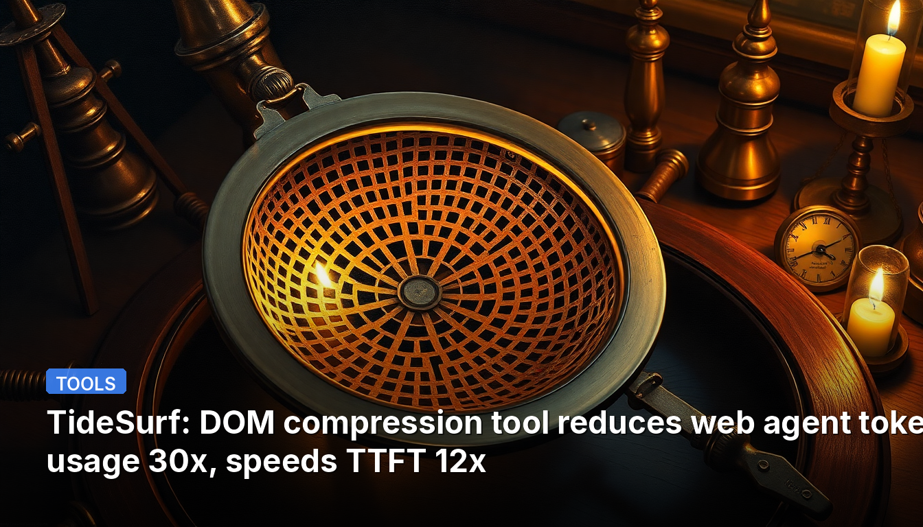 TideSurf: DOM圧縮ツールがウェブエージェントのトークン使用量を30分の1に削減、TTFTを12倍高速化