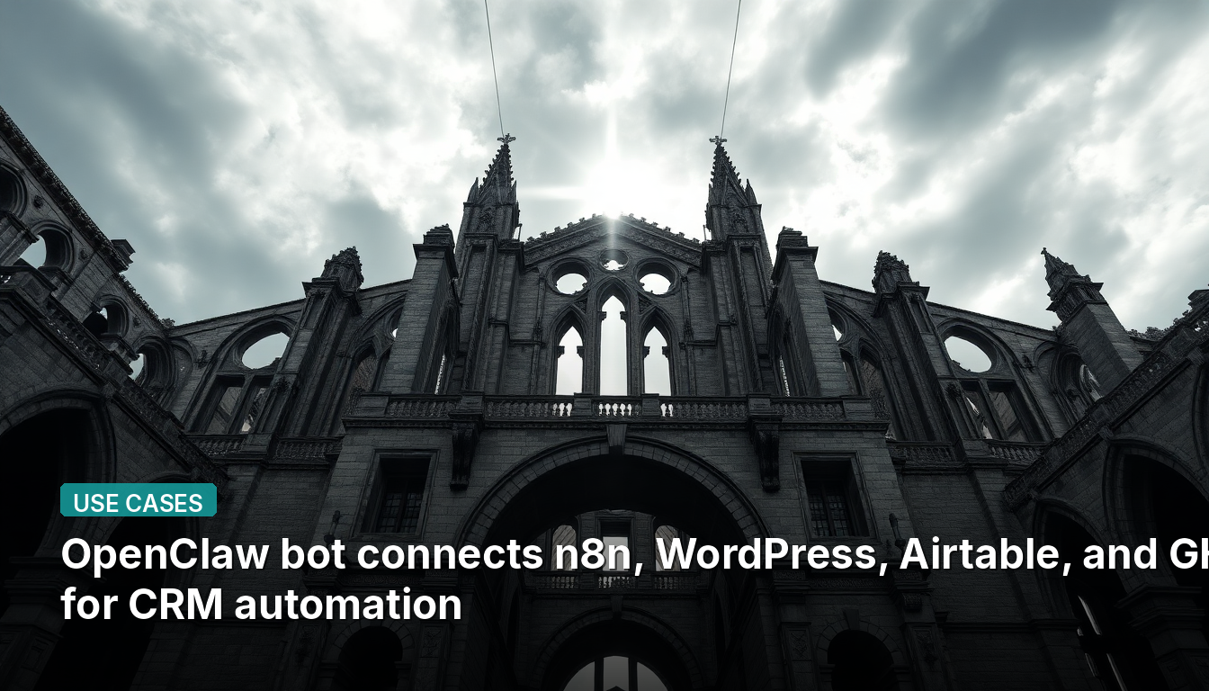 Le bot OpenClaw connecte n8n, WordPress, Airtable et GHL pour l'automatisation CRM.
