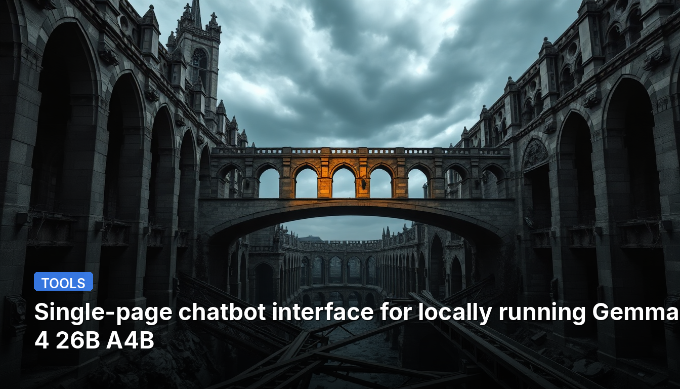 Interface de chatbot de página única para executar localmente o Gemma 4 26B A4B