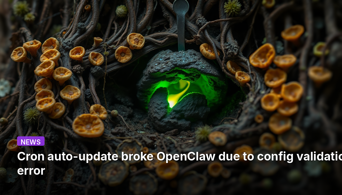 Cronの自動更新が設定検証エラーによりOpenClawを破損しました
