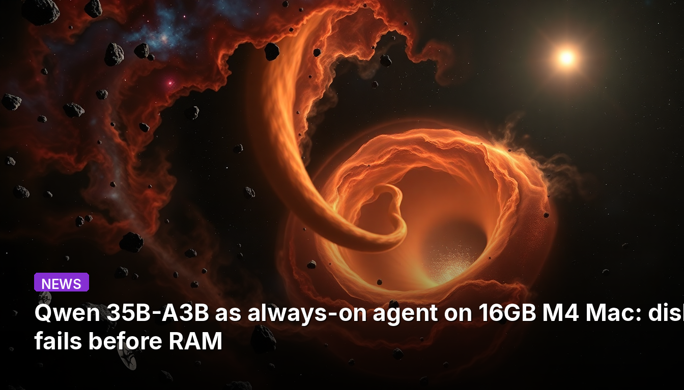 16GB M4 Mac에서 상시 작동 에이전트로 Qwen 35B-A3B 실행 시: RAM보다 먼저 디스크 I/O 실패