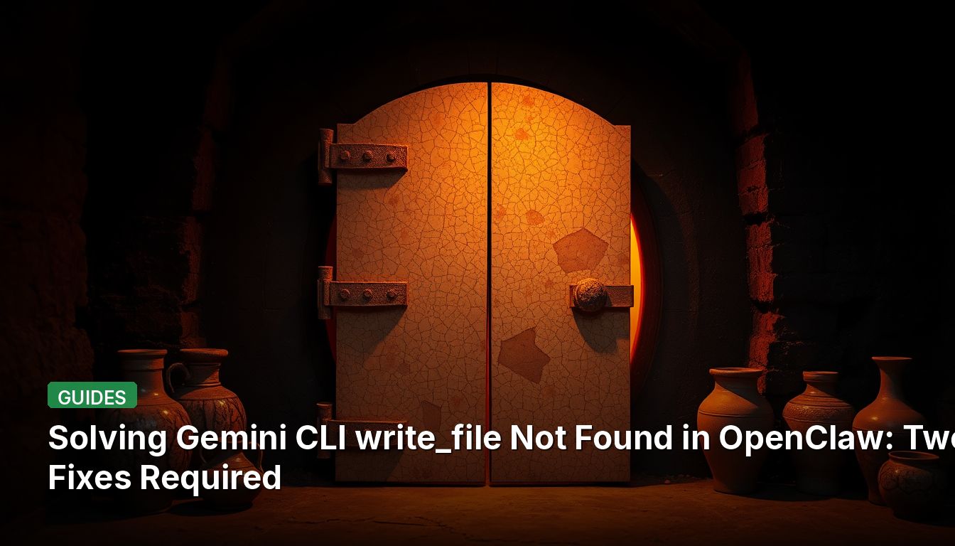 Correction de "fichier d'écriture Gemini CLI introuvable" dans OpenClaw : Deux correctifs nécessaires