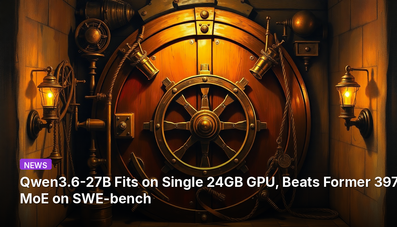 Qwen3.6-27B tient sur un seul GPU de 24 Go, surpassant l'ancien 397B MoE sur SWE-bench