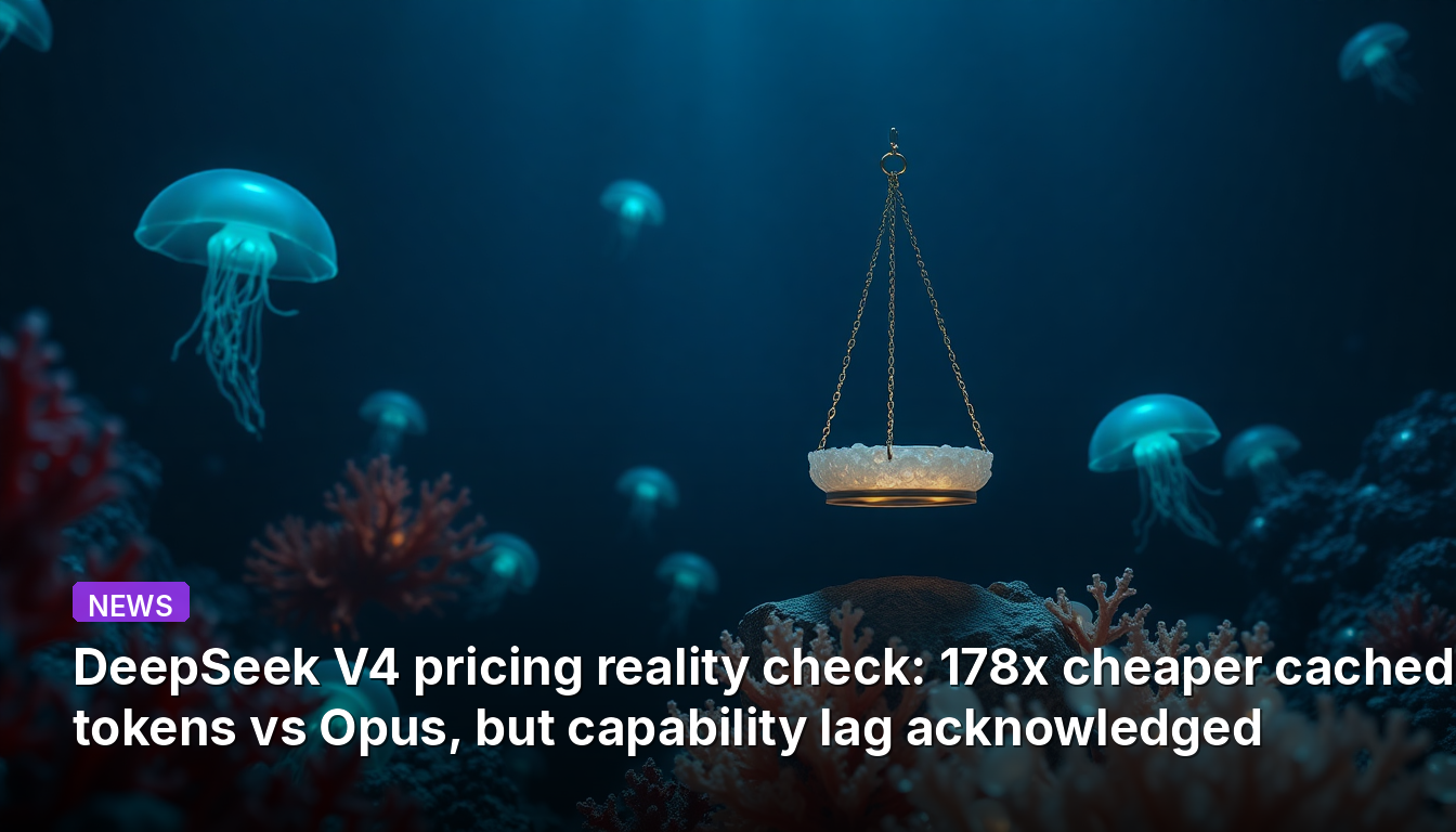 DeepSeek V4 가격 현실 점검: Opus 대비 캐시 토큰 178배 저렴, 그러나 성능 격차 인정