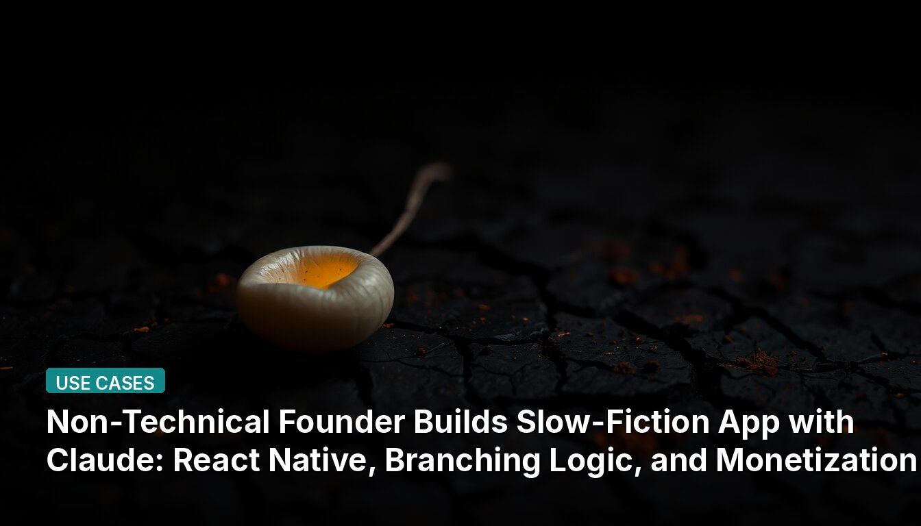 Fundador no técnico crea aplicación de ficción lenta con Claude: React Native, lógica de ramificación y monetización