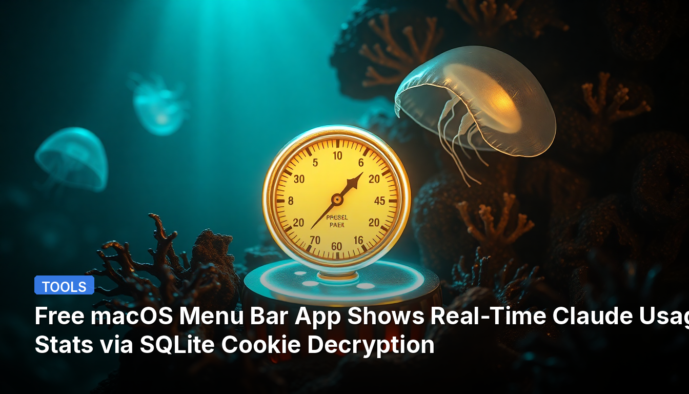 Aplicativo gratuito da barra de menu do macOS exibe estatísticas de uso em tempo real do Claude por meio da descriptografia de cookies SQLite