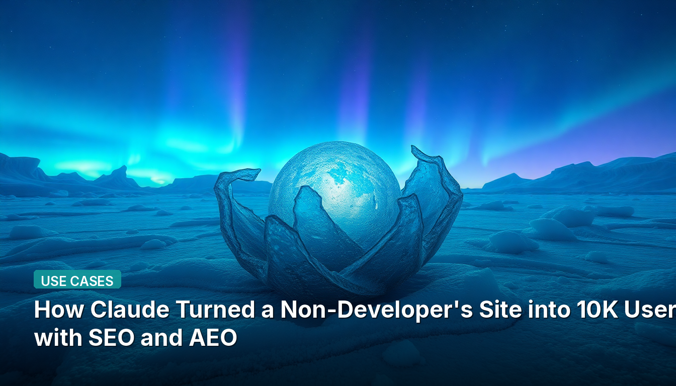 클로드가 비개발자의 사이트를 SEO와 AEO로 1만 사용자 사이트로 만든 방법