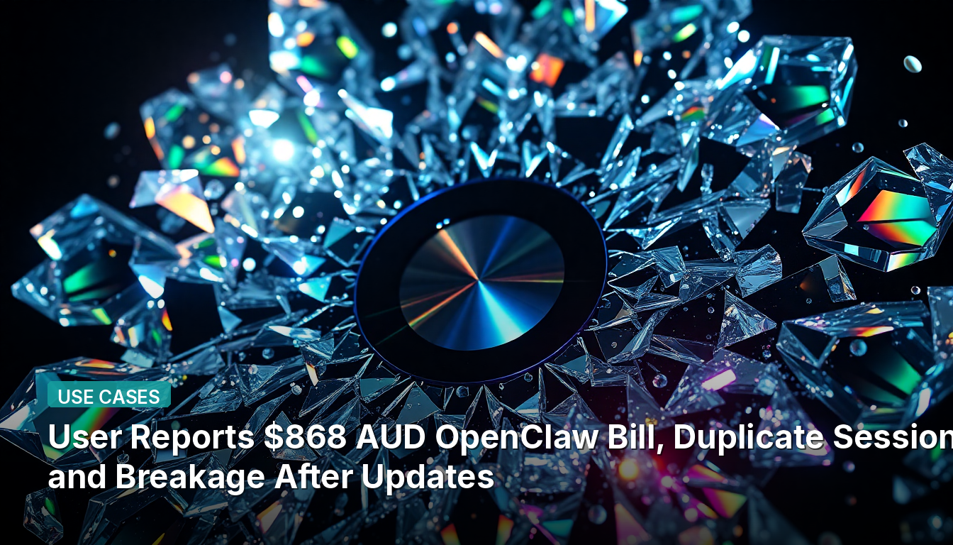 사용자, 업데이트 후 $868 AUD OpenClaw 청구서, 중복 세션 및 손상 보고