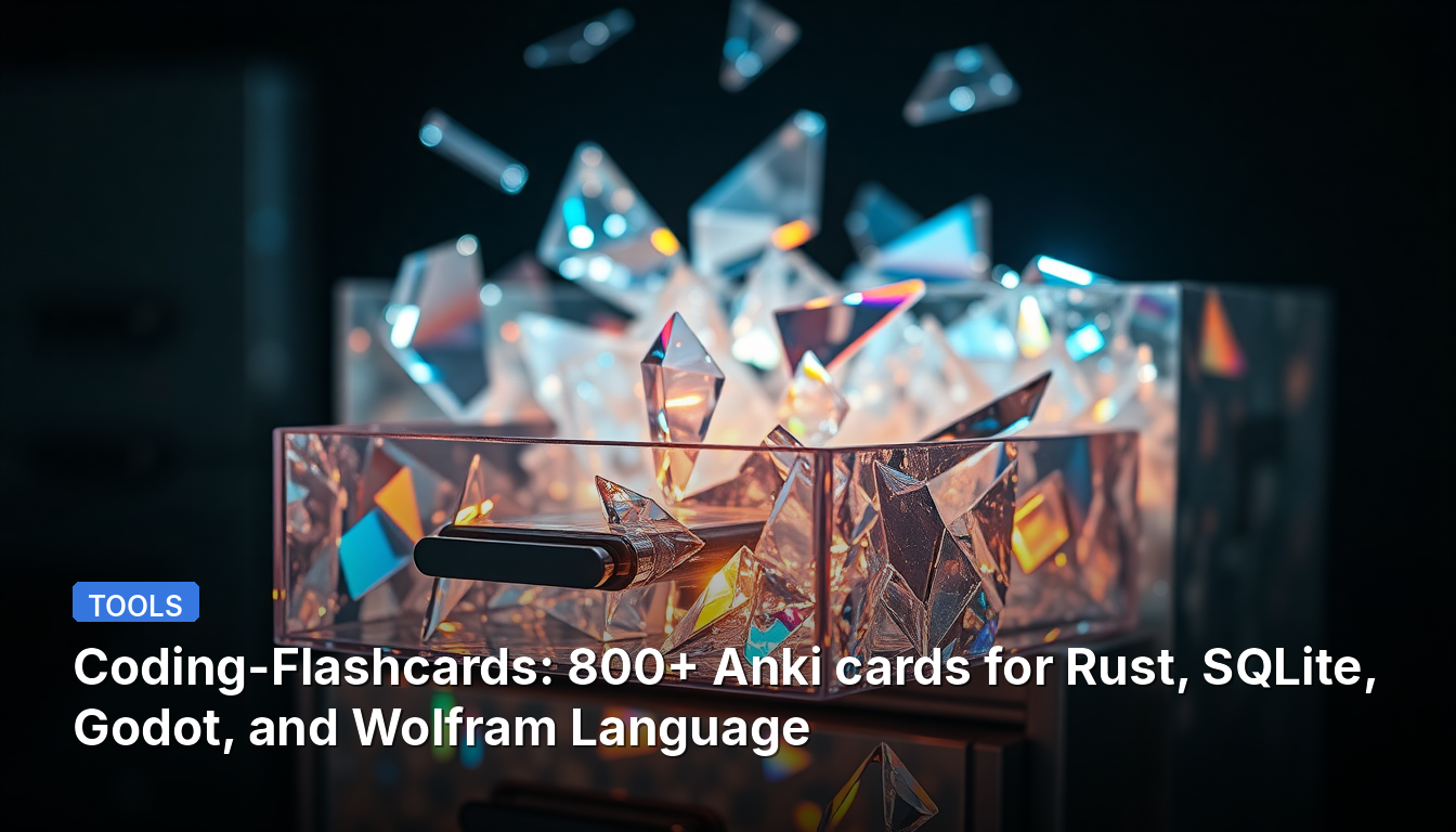 코딩-플래시카드: Rust, SQLite, Godot, Wolfram 언어를 위한 800개 이상의 Anki 카드