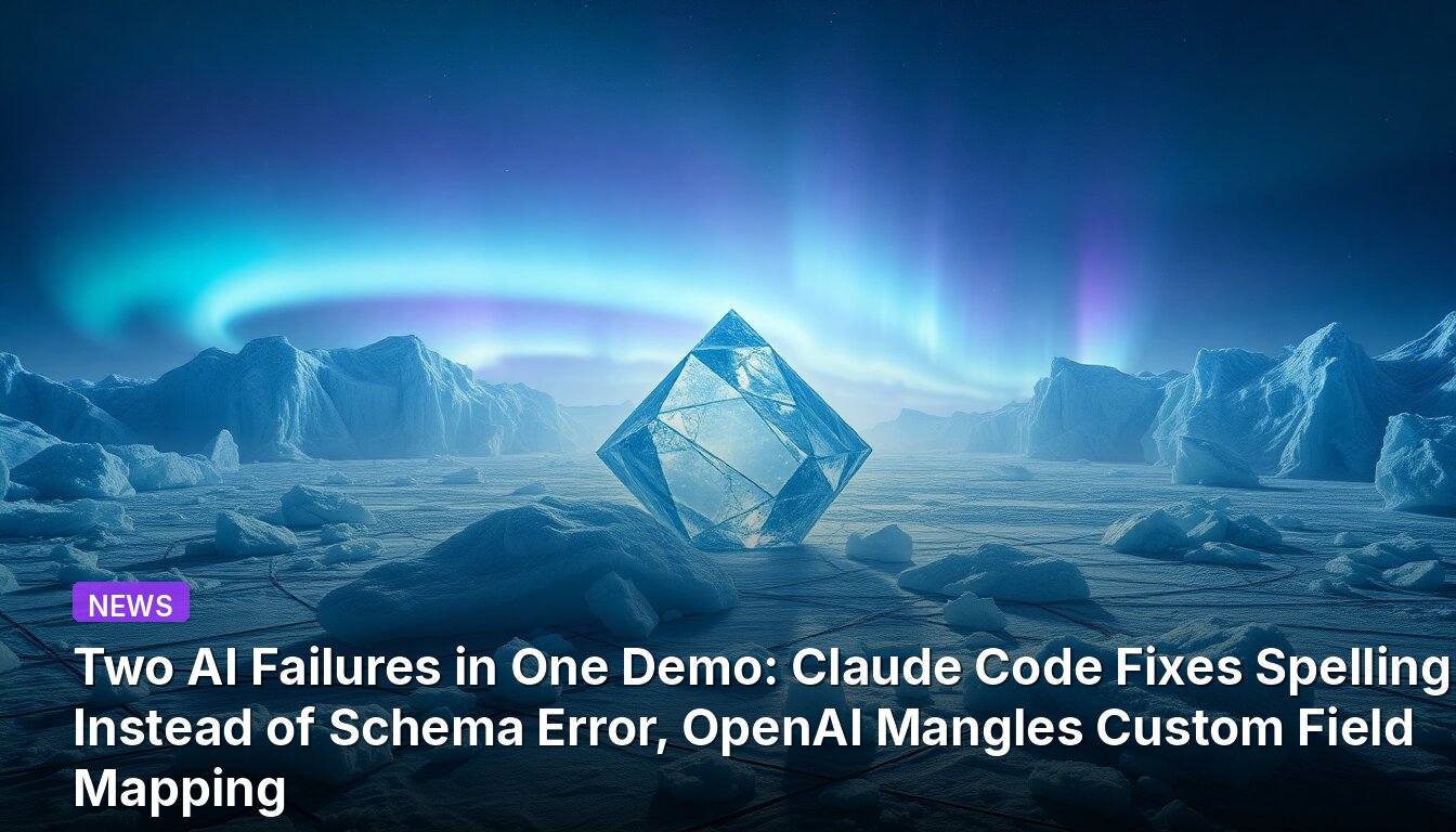 Two AI Failures in One Demo: Claude Code Fixes Spelling Instead of Schema Error, OpenAI Mangles Custom Field Mapping