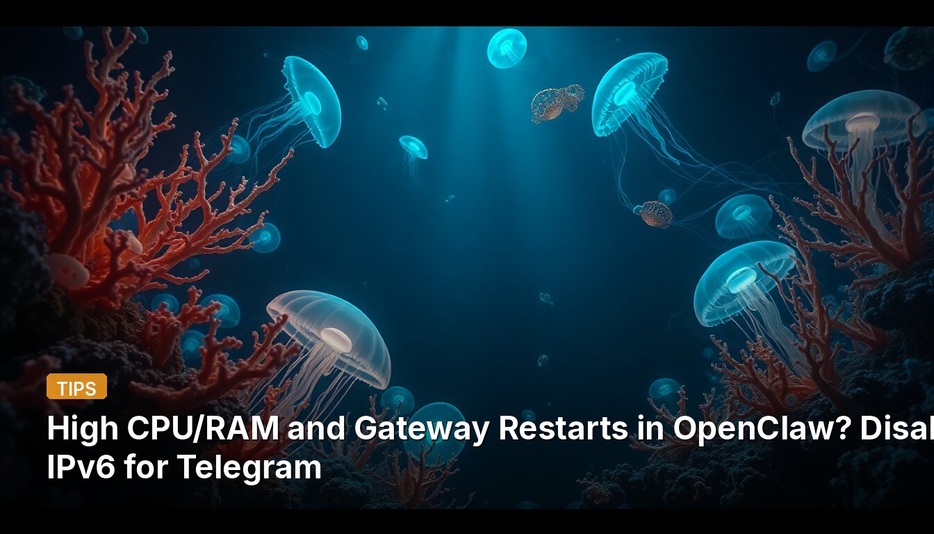 Высокая загрузка ЦП/ОЗУ и перезагрузки шлюза в OpenClaw? Отключите IPv6 для Telegram