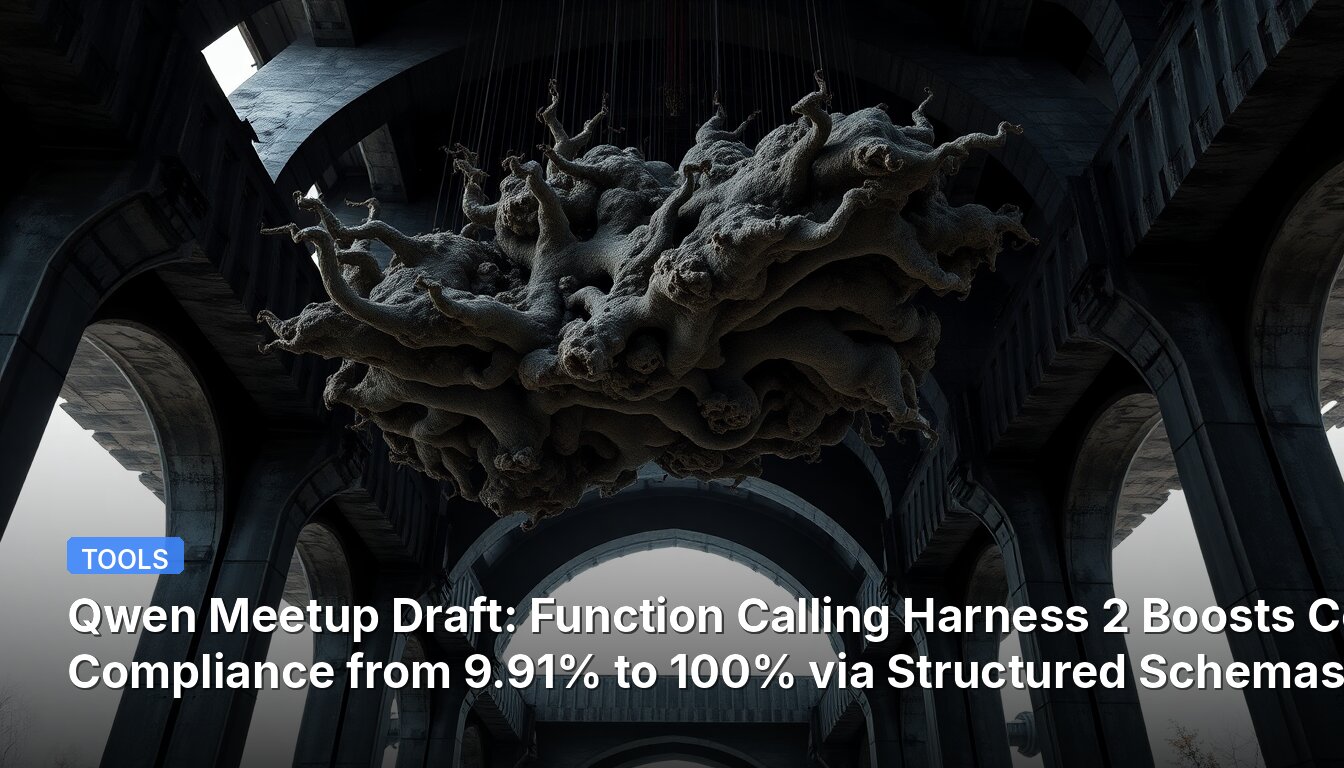 Título del Qwen Meetup: Function Calling Harness 2 aumenta el cumplimiento de CoT del 9.91% al 100% mediante esquemas estructurados