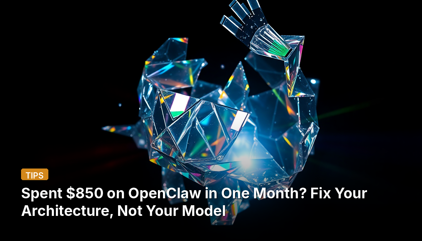 Dépenser 850 $ sur OpenClaw en un mois ? Corrigez votre architecture, pas votre modèle