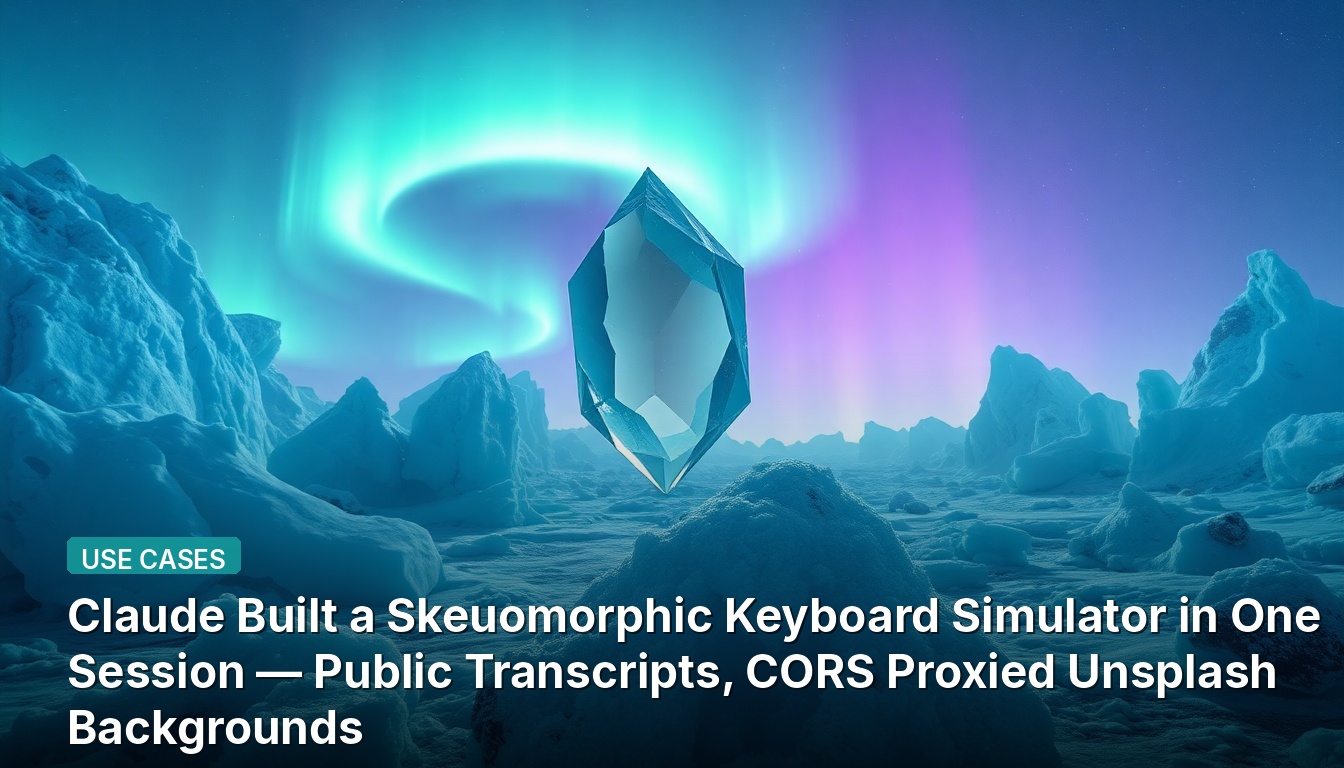 Claude a construit un simulateur de clavier skeuomorphique en une session — Transcriptions publiques, arrière-plans Unsplash avec proxy CORS