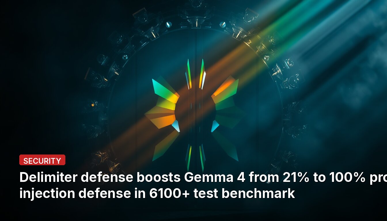 La défense par délimiteur fait passer Gemma 4 de 21% à 100% de défense contre l'injection de prompts dans un test de référence de plus de 6100 tests.