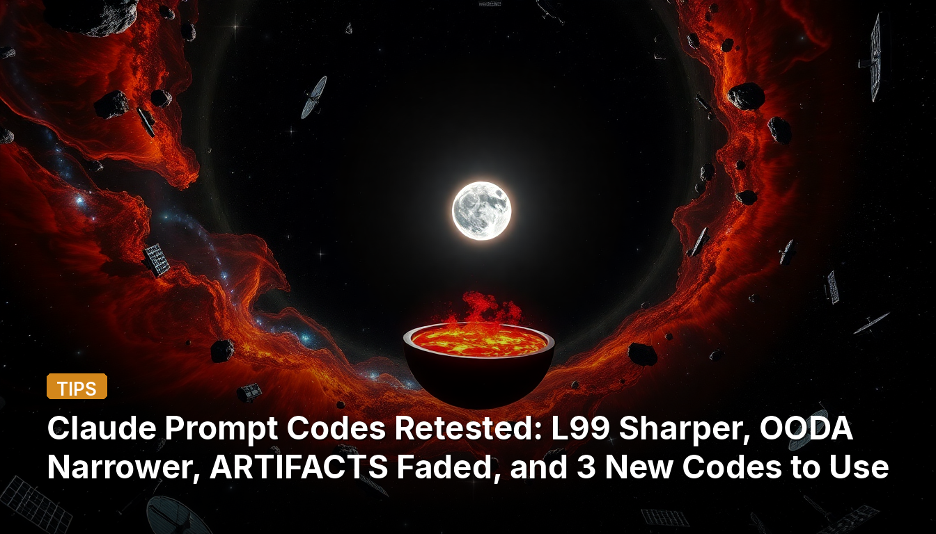 Claudeプロンプトコード再テスト:L99はよりシャープに、OODAはより狭く、ARTIFACTSは薄れ、そして使用すべき3つの新コード