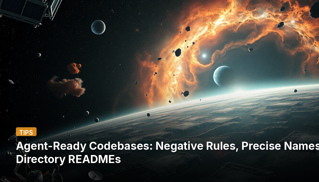 에이전트-대비 코드베이스: 부정 규칙, 정확한 이름, 디렉터리 README