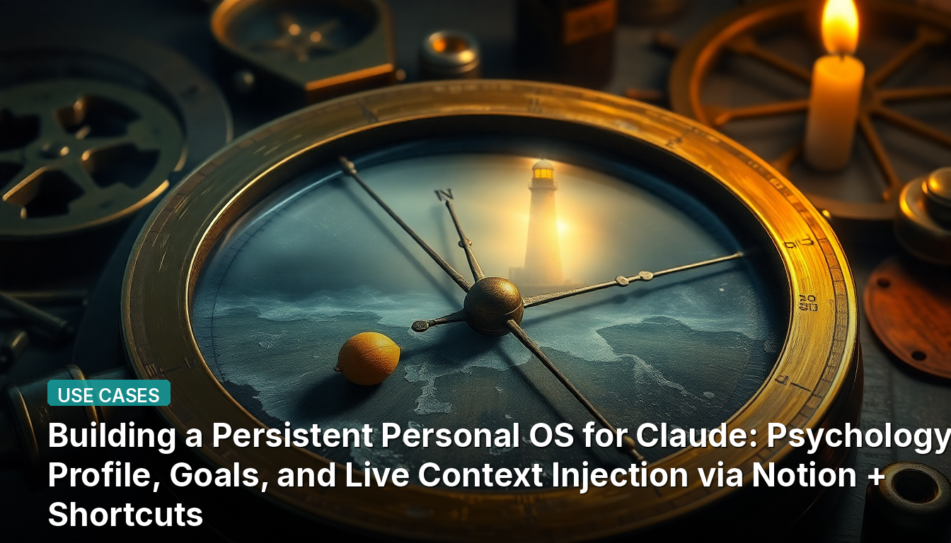Construction d'un OS personnel persistant pour Claude : Profil psychologique, objectifs et injection de contexte en direct via Notion + Shortcuts