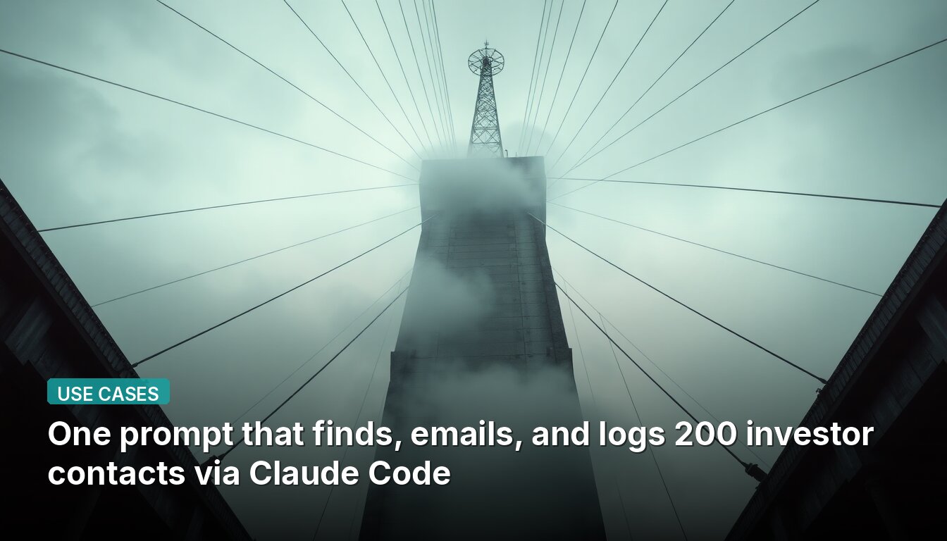 Un prompt qui trouve, envoie des emails et enregistre 200 contacts d'investisseurs via Claude Code