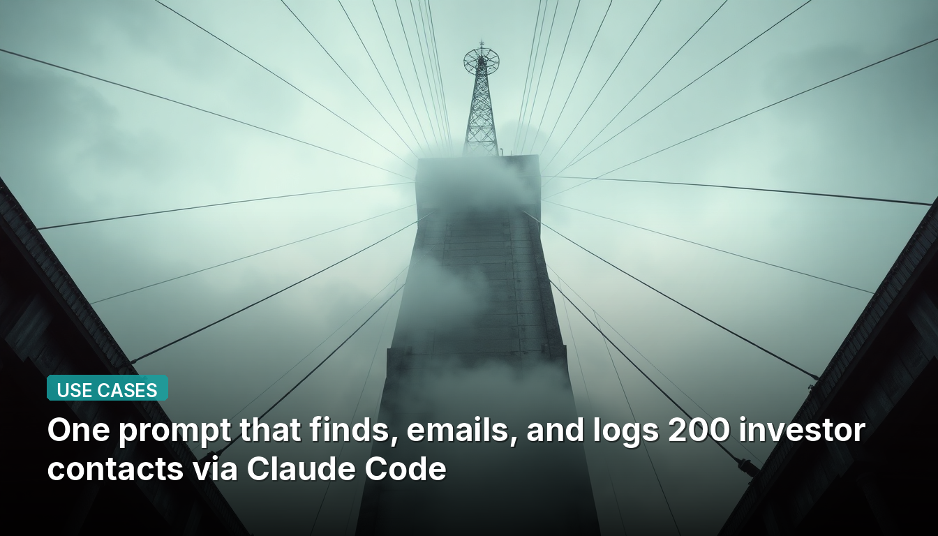 Um prompt que encontra, envia e-mails e registra 200 contatos de investidores via Claude Code